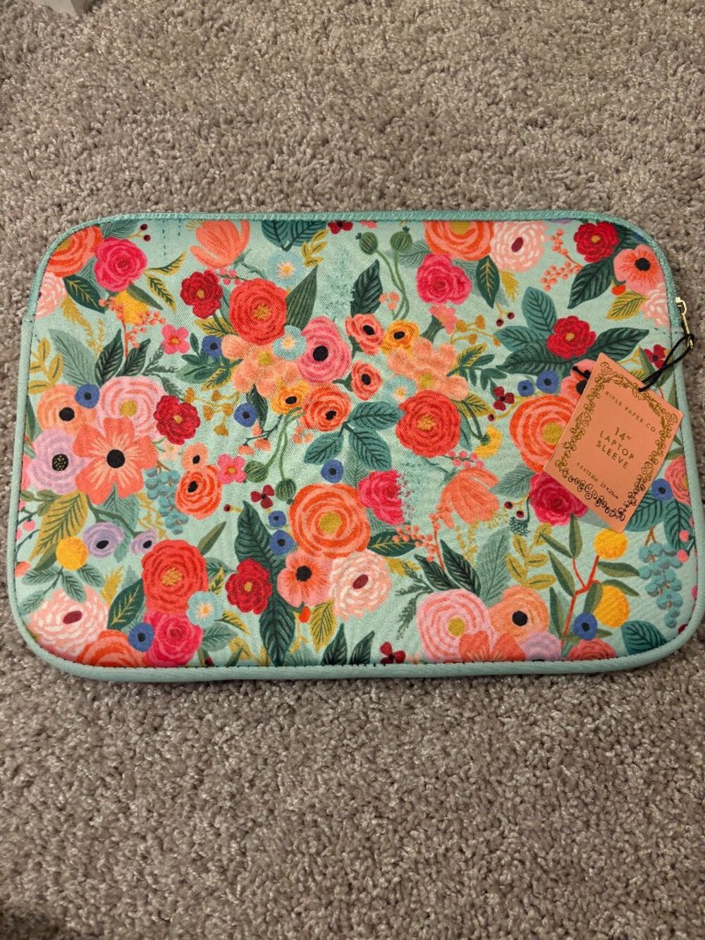 Rifle Paper Co. Floral 14 Inch Laptop Sleeve New With Tags